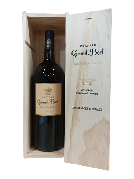 Coffret 1 Magnum de Château Grand Bert AOC Saint Emilion Grand Cru 2019 FR 5 Route du Penin DOMAINE AUGERON